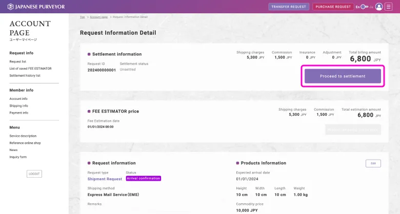 Payment of shipping fees Image